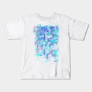 Blue Background- Abstract Color Pattern Kids T-Shirt